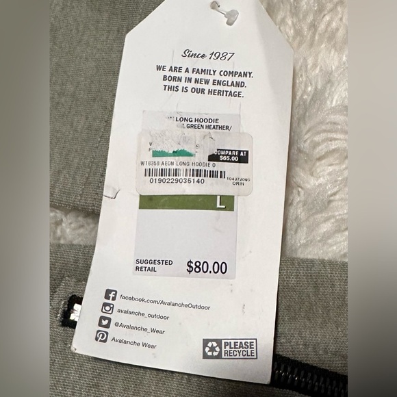 Avalanche Green-ish Hoodie Men’s Size Large NWT - Picture 2 of 6